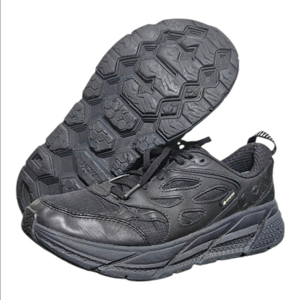 Hoka One One U Clifton L GTX Black Gore-Tex Shoes Sneakers Mens 7 / Womens 8